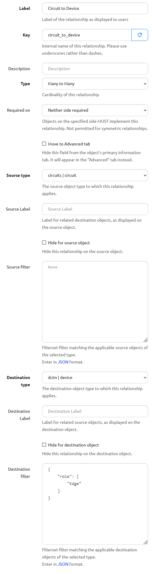 Image of Relationship with json filter