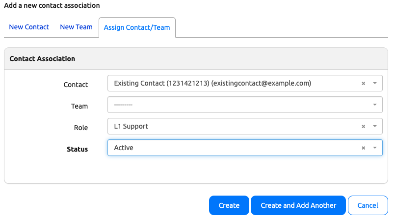 Existing Contact Association