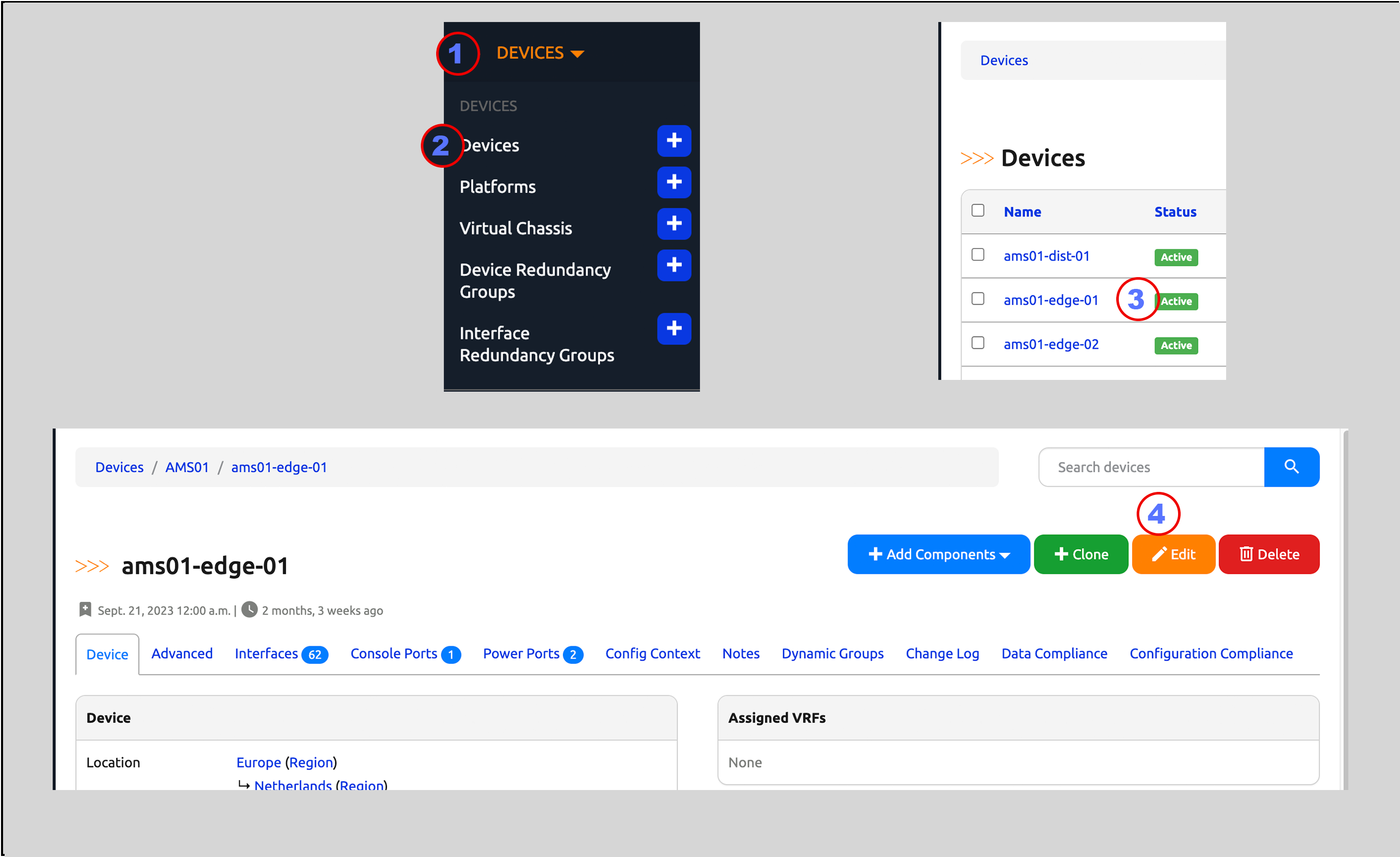 Assign tenant to device 1